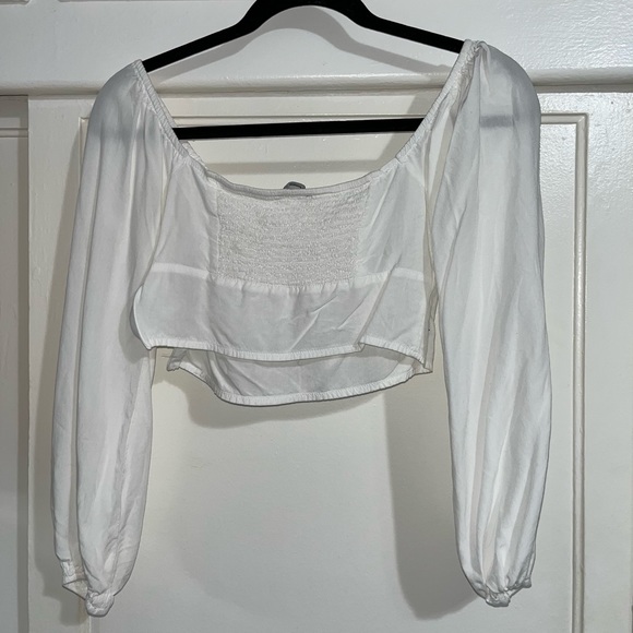 cropped long sleeve blouse - Picture 3 of 4